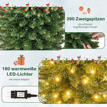 Umělý vánoční stromek 180 cm s LED světly