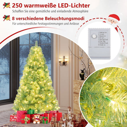 Umělý vánoční stromek 180 cm s LED světly, zelený