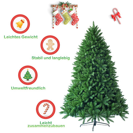 180 cm künstlicher Weihnachtsbaum mit PVC-Nadeln, Grün