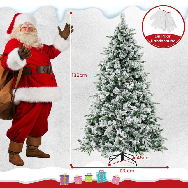 Umělý vánoční stromek 180 cm se sněhem a 250 LED světly