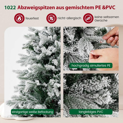 Umělý vánoční stromek 180 cm se sněhem a 350 LED světly