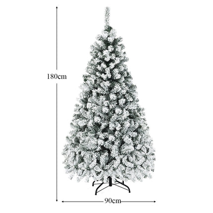 Umělý vánoční stromek 180 cm se sněhem a LED světly
