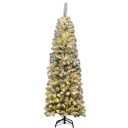 Úzký vánoční stromek 180cm se sněhem a LED světly