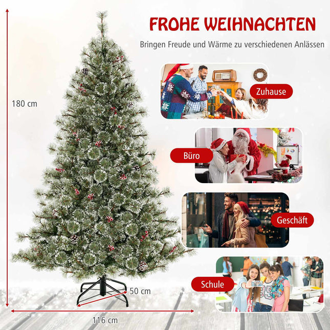 Umělý vánoční stromek 180 cm s předinstalovanými světly, 350 LED