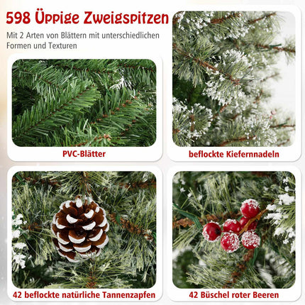 Umělý vánoční stromek 180 cm s předinstalovanými světly, 350 LED