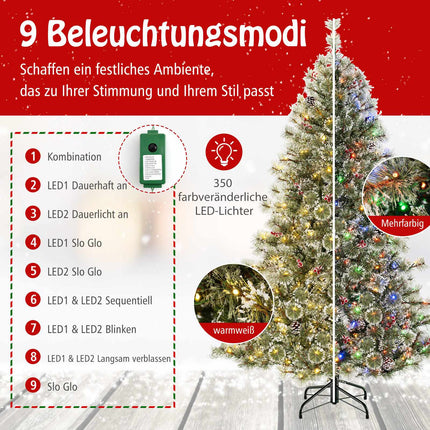 Umělý vánoční stromek 180 cm s předinstalovanými světly, 350 LED