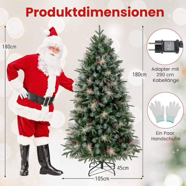 Umělý vánoční stromek 180 cm s předinstalovanými LED světly