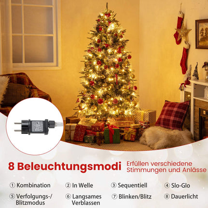 Umělý vánoční stromek 180 cm s předinstalovanými LED světly