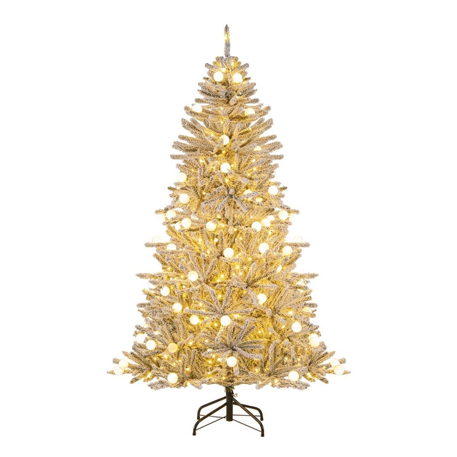 Zasněžený umělý vánoční stromek 180 cm, 250 LED