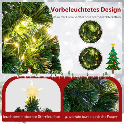 180 cm artificial fiberglass Christmas tree with lighting