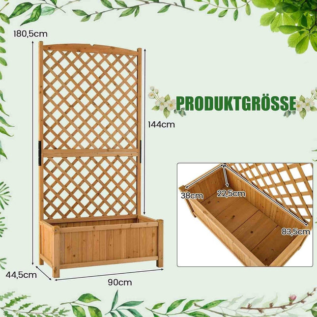 180 cm hoog tuinbed met plantenrek en drainagegaten oranje