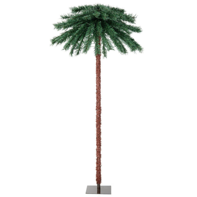 183 cm hoge kunstpalm met PVC-takpunten, verlichte kunstboom voor Kerstmis, groen