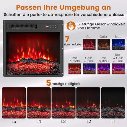 18" Elektrischer Kamineinsatz, 750W/1500W, Fernbedienung