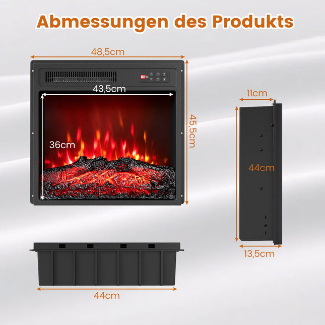 Elektrická krbová vložka 18", 750W/1500W, dálkové ovládání
