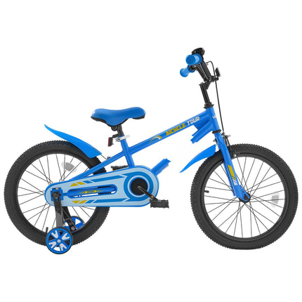 18-Inch BMX Kids Bike With Training Wheels, Blue
