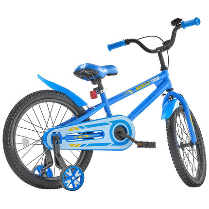 18-Inch BMX Kids Bike With Training Wheels, Blue