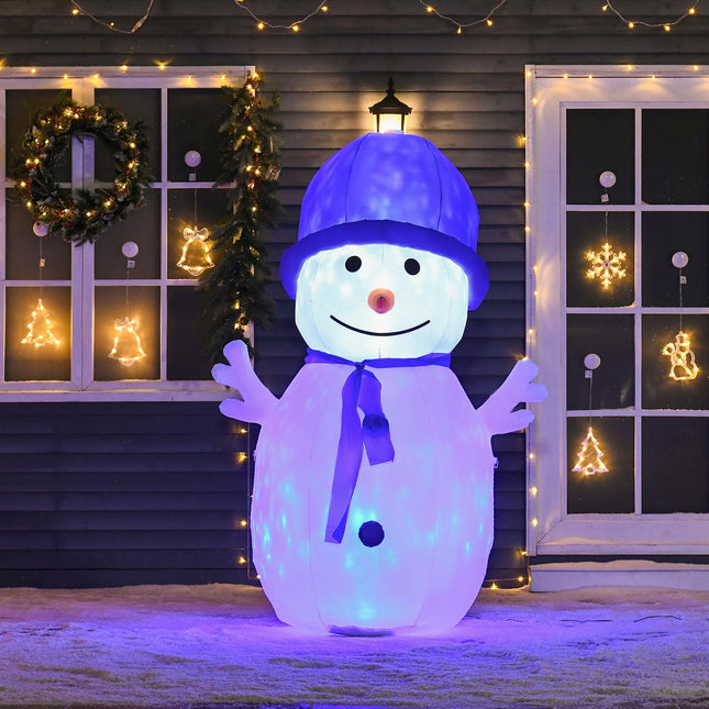 Inflatable Snowman, 6ft, LED Lights, Christmas Grass Decor