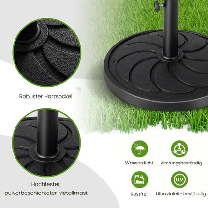 Těžký stojan na slunečník 18 kg, průměr 54 cm, pro tyče φ38/48 mm