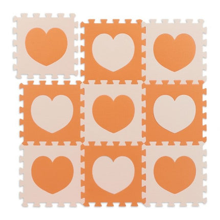 Pěnová podložka puzzle se srdíčky, 18 dílů