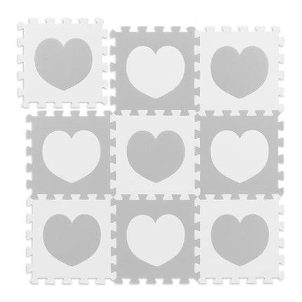 Pěnová podložka puzzle se srdíčky, 18 dílů