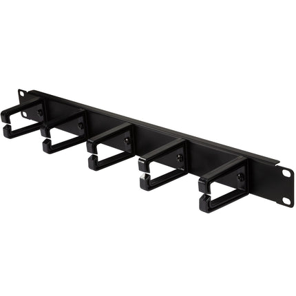 Kabelový vyvazovací panel 19" s 5 otočnými držáky U1, černý