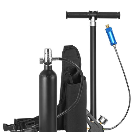 1L Mini Scuba Tank Kit, Refillable, Pump, 15-20 Min