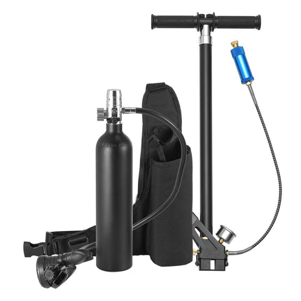 1L Mini Scuba Tank Kit, Refillable, Pump, 15-20 Min