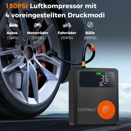 Startovací zdroj 2000A 12V s digitálním kompresorem 150PSI, LED displejem a powerbankou 13000mAh
