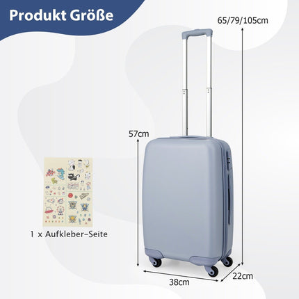 Palubní kufr 20” s otočnými kolečky a TSA zámkem, skořepina PC se samolepkou 38 x 22 x 57 cm modrý