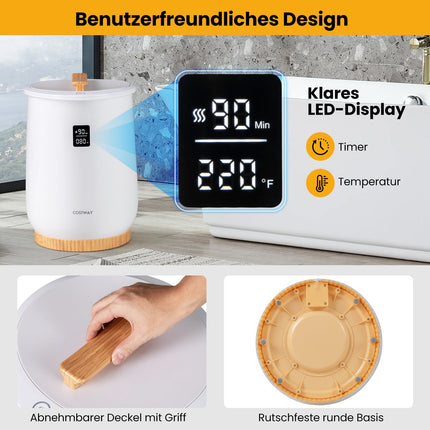 Handdoekverwarmer van 20 liter met led-display en timer