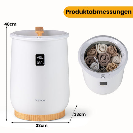 Handdoekverwarmer van 20 liter met led-display en timer