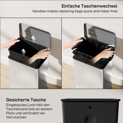 Pedálový koš 20L se soft-close víkem a vyjímatelnou vnitřní nádobou