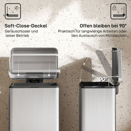Pedálový koš 20L se soft-close víkem a vyjímatelnou vnitřní nádobou