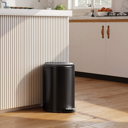 Pedálový odpadkový koš 20L, soft-close víko, černý kov