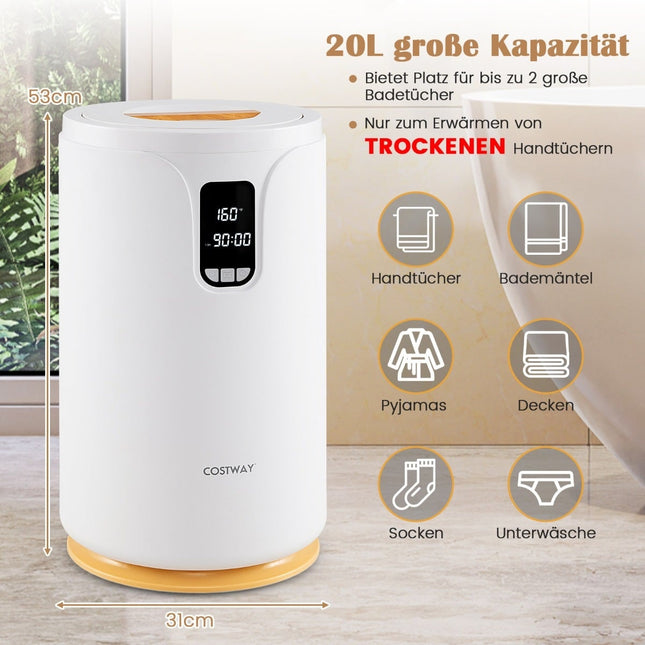 Ohřívač ručníků 20L s LED světlem, rychlý ohřev