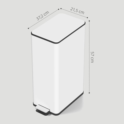 Odpadkový koš 20L, soft-close víko, nerez, bílý