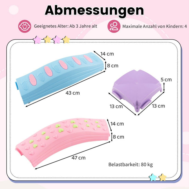20 PCS. Balancing beam set children's balancing blocks stepping stones for indoors and outdoors pink