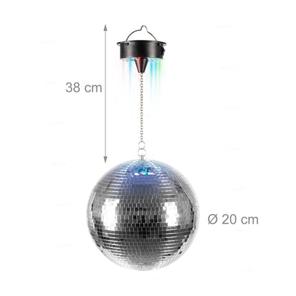 Disco koule 20 cm s motorem a LED světly