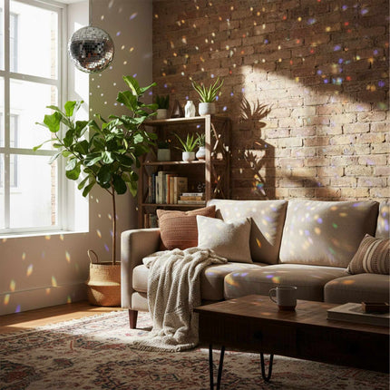 Disco koule 20 cm s motorem a LED světly