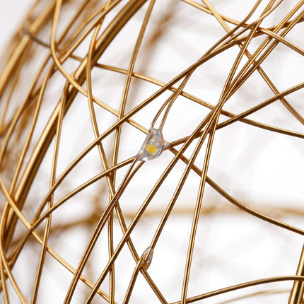 20 cm Gold LED Decor Ball – Warm White Light Sphere