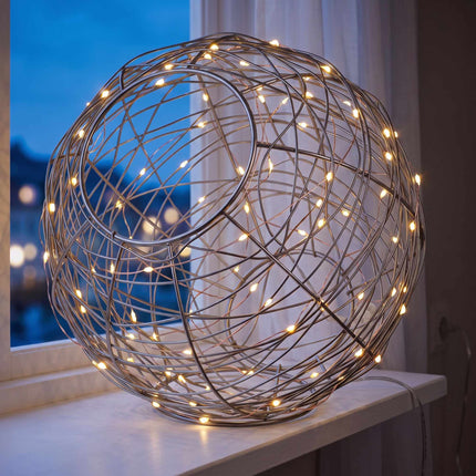 20 cm Silver LED Decorative Light Globe