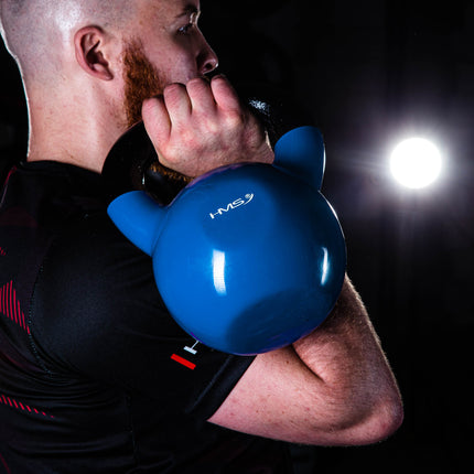 Litinový kettlebell 20 kg – modrý