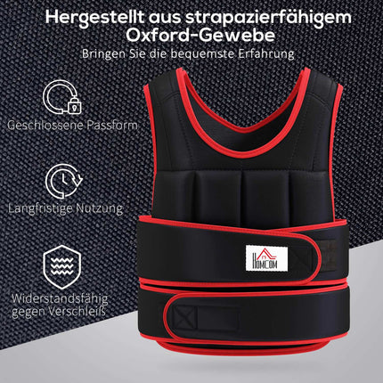Nastavitelná zátěžová vesta 20 kg, dvojité popruhy, tkanina Oxford