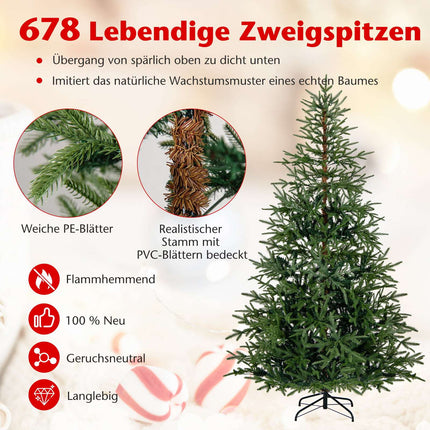 210 cm Artificial Christmas Tree, 250 Multicolor LEDs