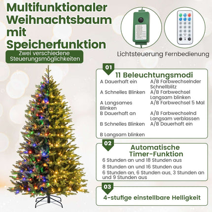 Umělý vánoční stromek 210 cm se 470 LED, zelený