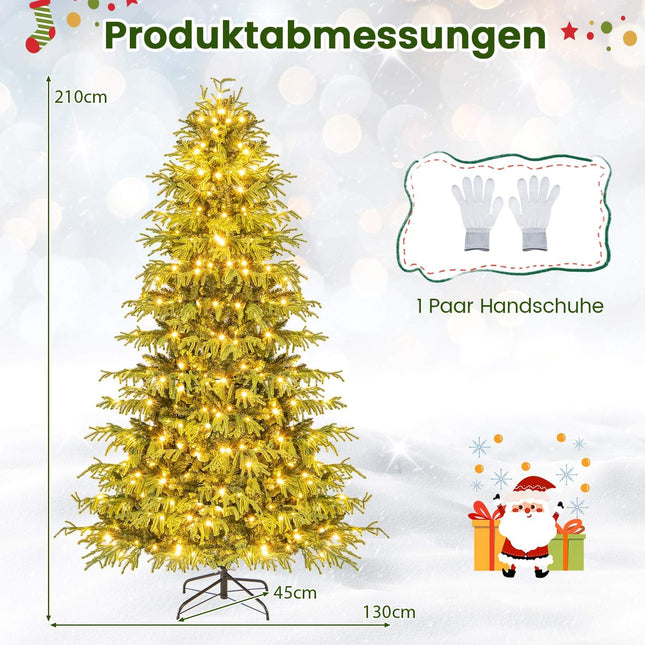 Umělý vánoční stromek 210 cm s LED osvětlením