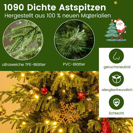 Umělý vánoční stromek 210 cm s LED osvětlením
