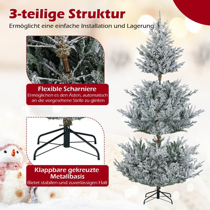 Umělý vánoční stromek 210 cm s osvětlením a sněhem