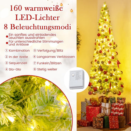 Umělý vánoční stromek 210 cm se světly a sněhem