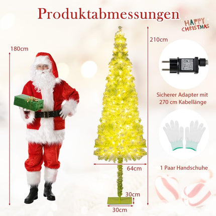 Umělý vánoční stromek 210 cm se světly a sněhem